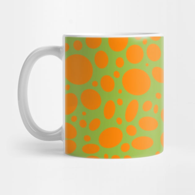 Orange dots on green pattern by A_using_colors